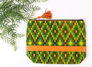 Grren and yellow purse