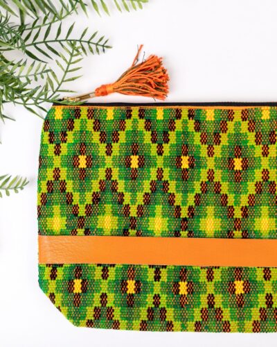 Grren and yellow purse