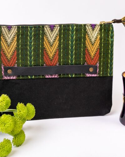 Mali purse in handwoven fabric and cotton canvas (Upcycled)