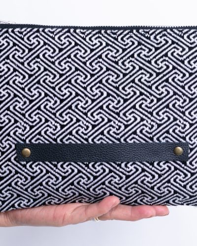 Black and white clutch