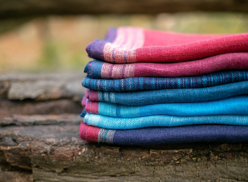 Linen scarves with tassels