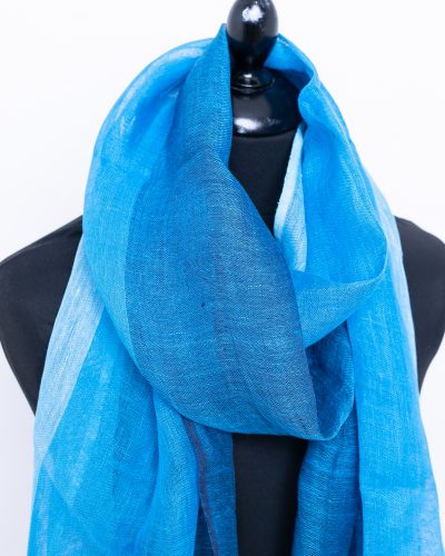 Colour block blue Linen Scarf