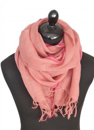 Pink linen scarf