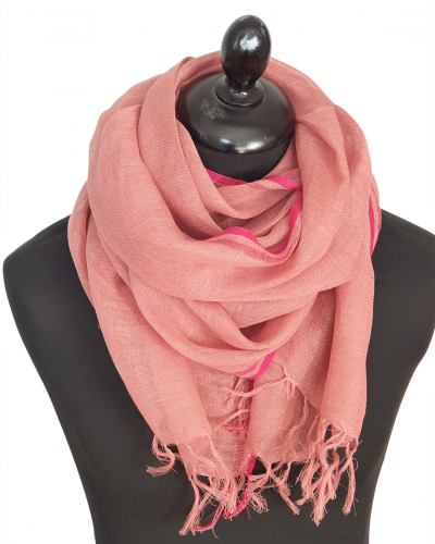 Pink linen scarf