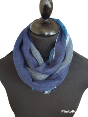 Blue Linen Scarf