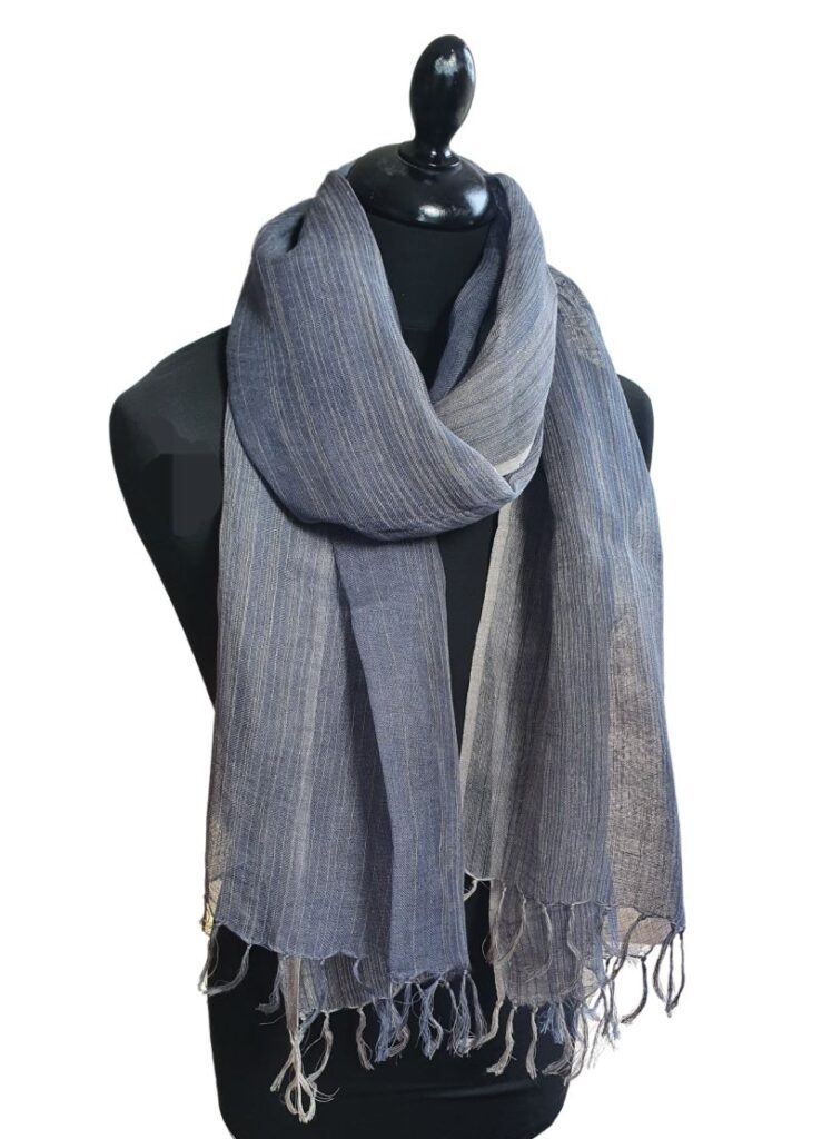 Grey Linen Scarf Unisex ENFAIR