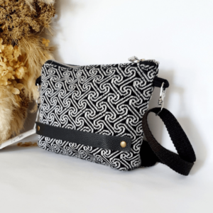 Black and white sparkly crossbody bag