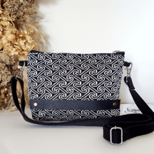 Black and white sparkly mini crossbody bag