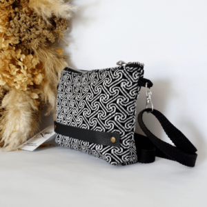 Black and white sarkly mini crossbody bag