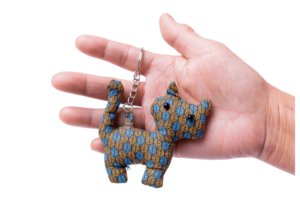 Cat keyring on a hand