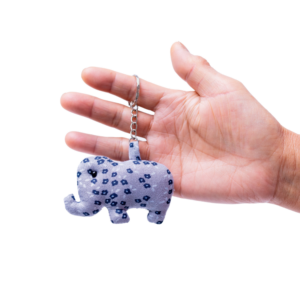 Fabric elephant keyring