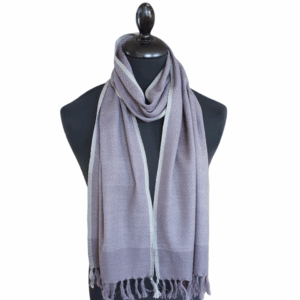 Men's Grey Merino Wool Scarf -Handwoven