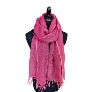 Dark Pink Linen scarf