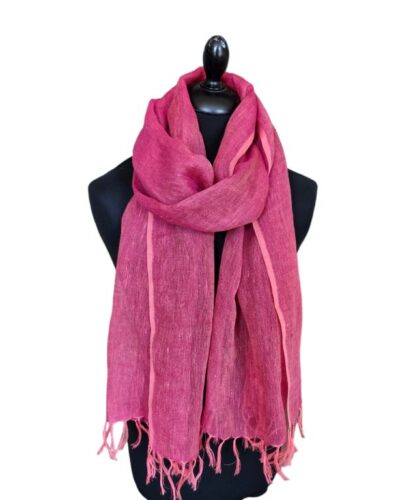Dark Pink Linen scarf